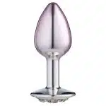 Lite Plug anal Bicolor Pequeno Prata com Rosa Cravejado - Imagem 2