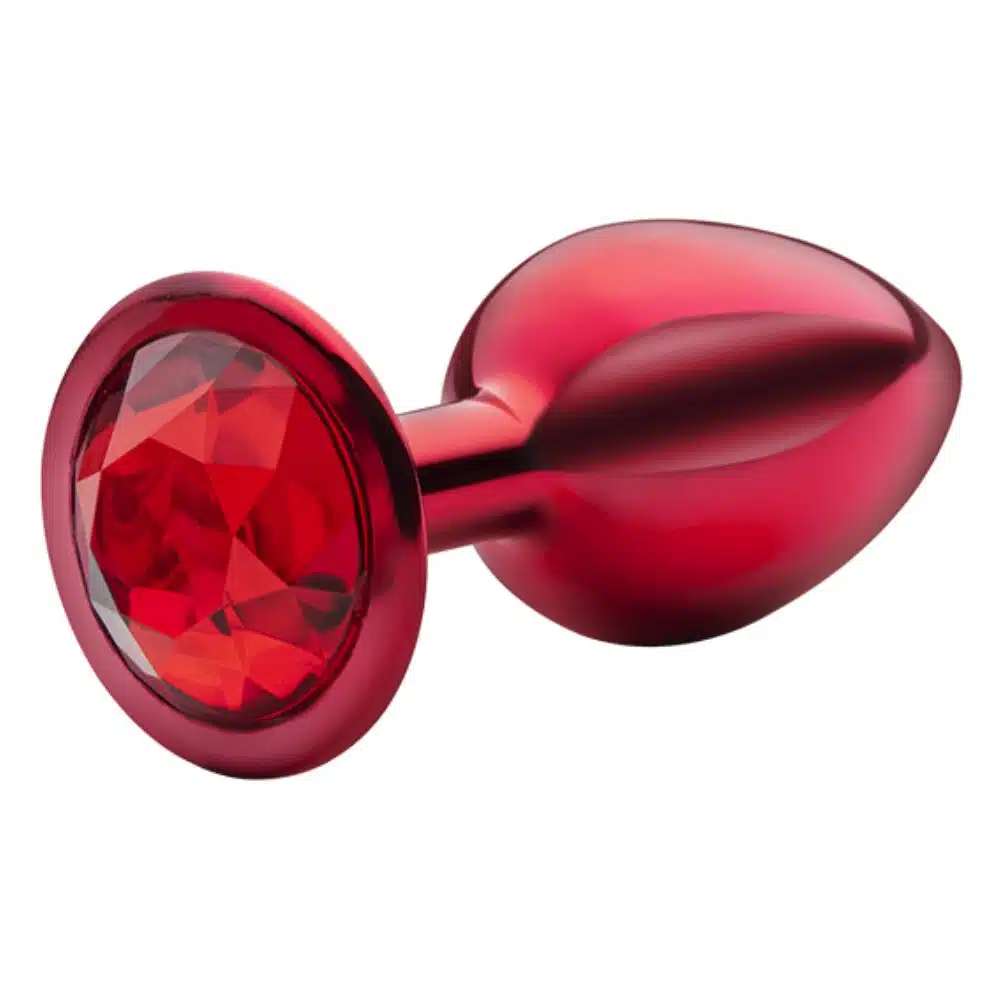 Lite Plug anal Vermelho Pequeno com Pedra Vermelha  Imagem 3