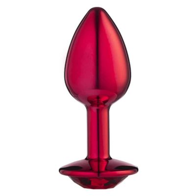 Alternative view of Lite Plug anal Vermelho Pequeno com Pedra Vermelha