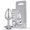Lite Plug anal Prata Pequeno com Pedra Cristal