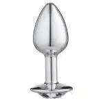 Lite Plug anal Prata Pequeno com Pedra Cristal - Imagem 2