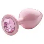 Lite Plug anal Rosa Claro Pequeno com Glitter e Pedra Rosa - Imagem 3