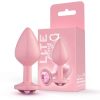 Lite Plug anal Rosa Claro Pequeno com Glitter e Pedra Rosa