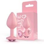 Lite Plug anal Rosa Claro Pequeno com Glitter e Pedra Rosa