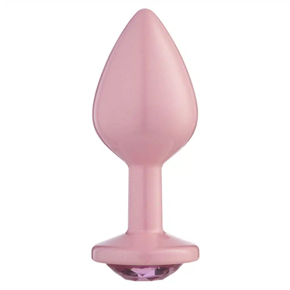 Lite Plug anal Rosa Claro Pequeno com Glitter e Pedra Rosa  Imagem 2
