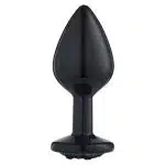 Lite Plug anal Preto Médio Cravejado Pedra Preta - Imagem 2