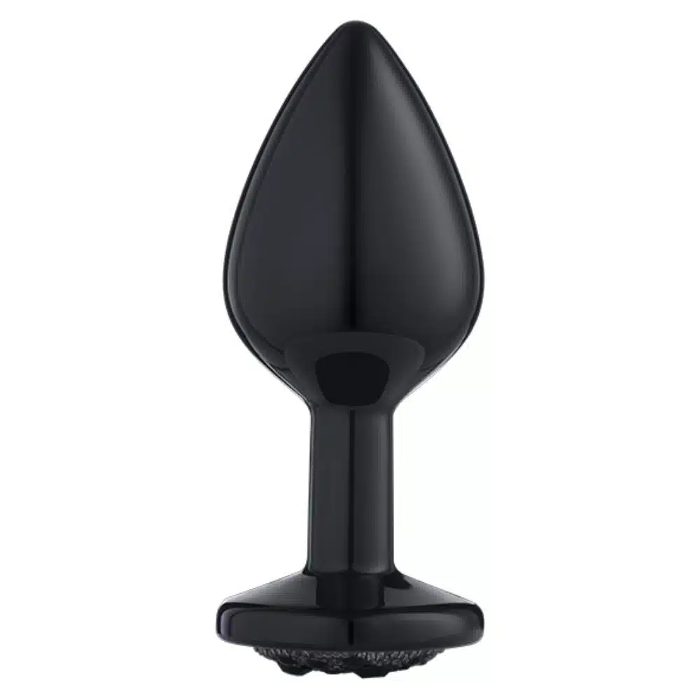 Lite Plug anal Preto Médio Cravejado Pedra Preta  Imagem 2