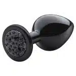 Lite Plug anal Preto Médio Cravejado Pedra Preta - Imagem 3