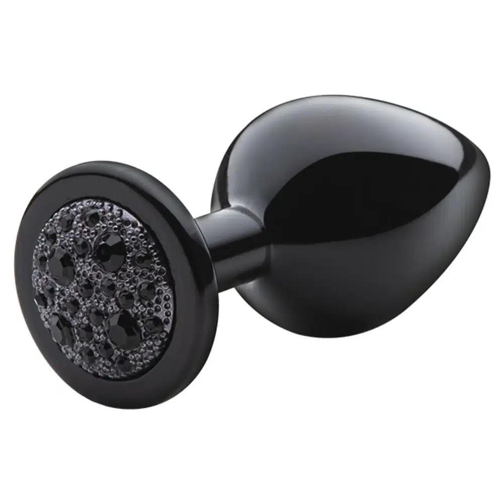Lite Plug anal Preto Médio Cravejado Pedra Preta  Imagem 3