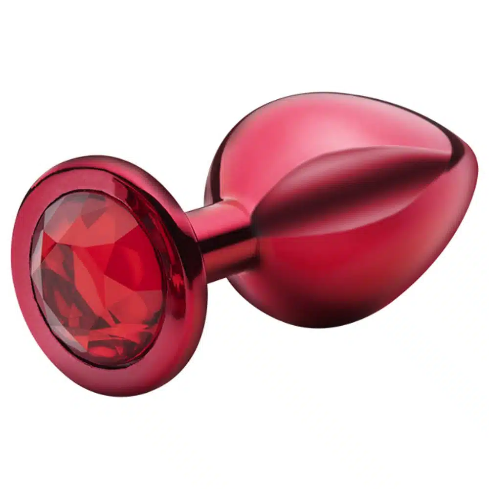 Lite Plug anal Vermelho Médio com Pedra Vermelha  Imagem 3