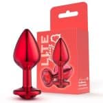Lite Plug anal Vermelho Médio com Pedra Vermelha