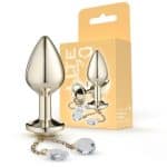 Lite Plug anal Dourado Médio com Pingente