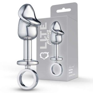 Lite Plug anal Prata Pênis com Dedal