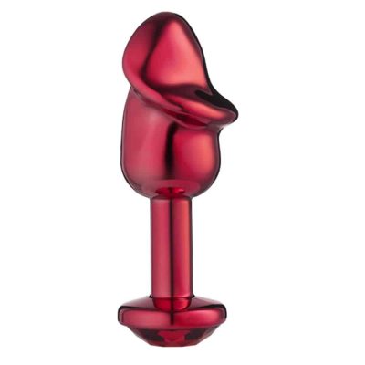 Alternative view of Lite Plug anal Vermelho Pênis com Pedra Vermelha