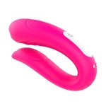 Vibrador de casal em silicone com controle recarregável e 9 modos de vibração - s-hande mermaid rct - 10 x 4,6 cm | Pink