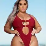 Maio deluxe Aline asa delta sexy em lese e alça de elástico personalizado