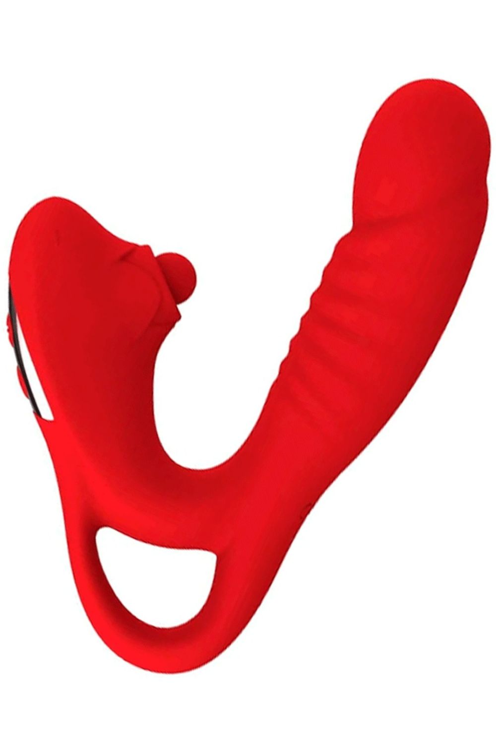 Vibrador Penetrável com Bolinha Estimuladora de Clitóris e Alça 1 Vibrador Penetrável com Bolinha Estimuladora de Clitóris e Alça