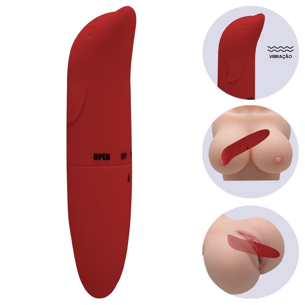 Vibrador formato Golfinho Toque Aveludado 16 Vibrador formato Golfinho Toque Aveludado - Imagem 16