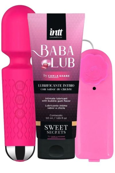 Kit Erótico com Babalub, Bullet Mini Vibrador Multivelocidades e Mini Toy Vibrador Varinha Mágica