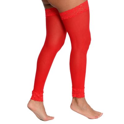 Meia Legging vermelha Com Renda Perrutextil