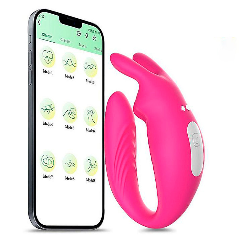 Vibrador de casal Hera recarregável com app 9 modos vibração 1 Vibrador de casal Hera recarregável com app 9 modos vibração