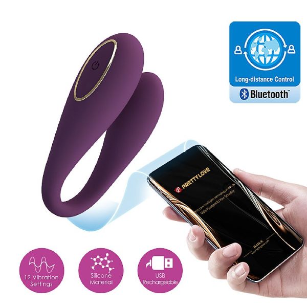 Vibrador de Casal August á Longa distância com APP - Pretty Love - Imagem 2