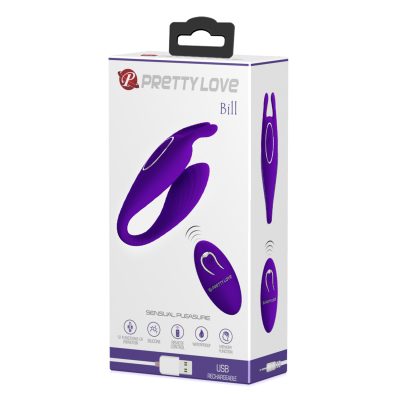 Pretty love bill - Vibrador para casal recarregável com 12 modos de vibrações e controle remoto sem fio 25 15351569460 bi 014700w 12