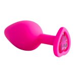 Plug Jóia em Silicone Vermelho com Base em Formato de Coração - Tamanho G - Imagem 2