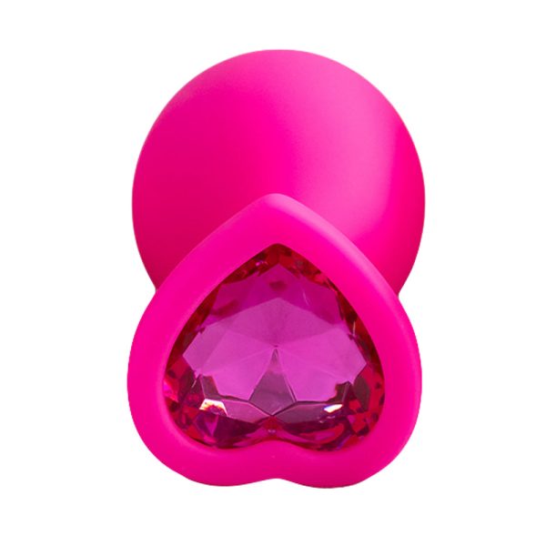 Plug Jóia em Silicone Vermelho com Base em Formato de Coração - Tamanho M - Imagem 22