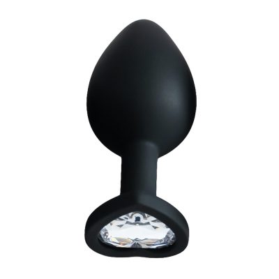 Plug Jóia em Silicone Vermelho com Base em Formato de Coração - Tamanho M 93 15352013595 pl006m preto 10 3