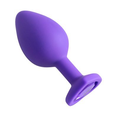Plug Jóia em Silicone Vermelho com Base em Formato de Coração - Tamanho M 78 15352013602 pl006m roxo 3