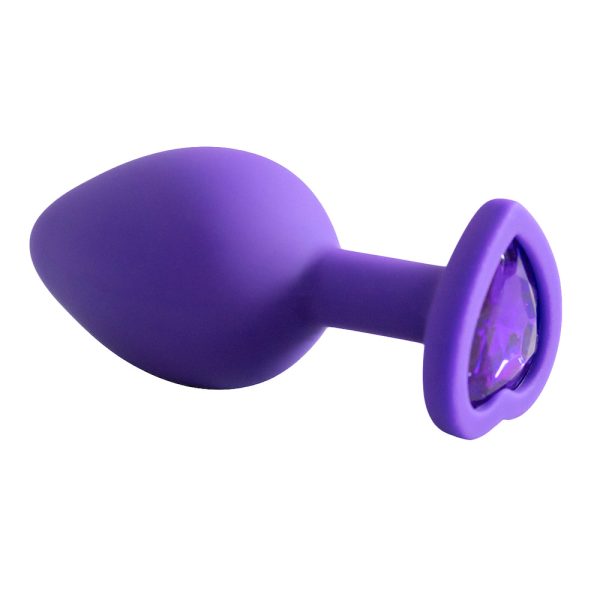 Plug Jóia em Silicone Vermelho com Base em Formato de Coração - Tamanho M - Imagem 7