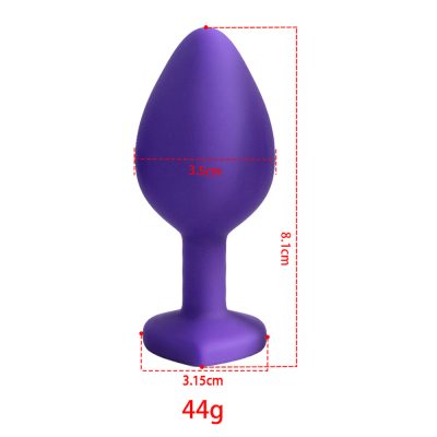 Plug Jóia em Silicone Vermelho com Base em Formato de Coração - Tamanho M 107 15352013608 pl006m roxo 07 3