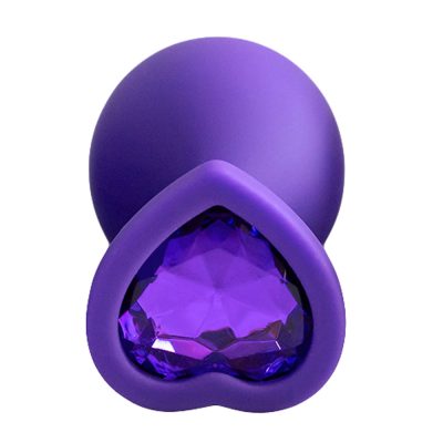 Plug Jóia em Silicone Vermelho com Base em Formato de Coração - Tamanho M 110 15352013609 pl006m roxo 08 2