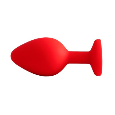 Plug Jóia em Silicone Vermelho com Base em Formato de Coração - Tamanho M 125 15352013655 pl006m vermelho 05 3