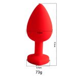 Plug Jóia em Silicone Vermelho com Base em Formato de Coração - Tamanho G - Imagem 35