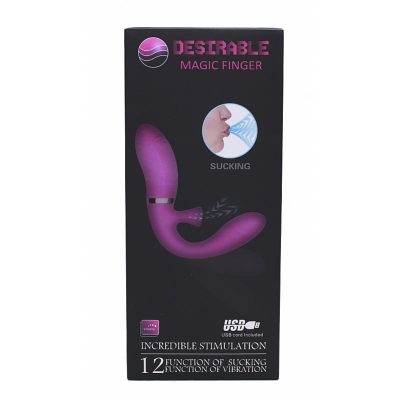 Vibrador de ponto G e clitóris - Desirable Magic Finger Função Sucção - Pretty Love 15 15353107120 5880 4