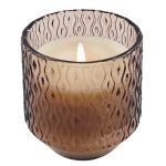 Vela Perfumada com Suporte em Vidro Gifthome Marrom