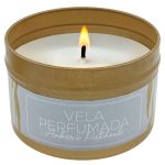 Vela Perfumada Âmbar e Patchouli com Suporte