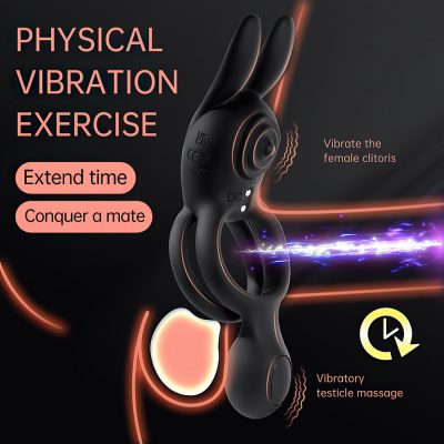 Anel Peniano Duplo com Estimulador Clitoriano e Plug 25 15355557545 an117 preto 05