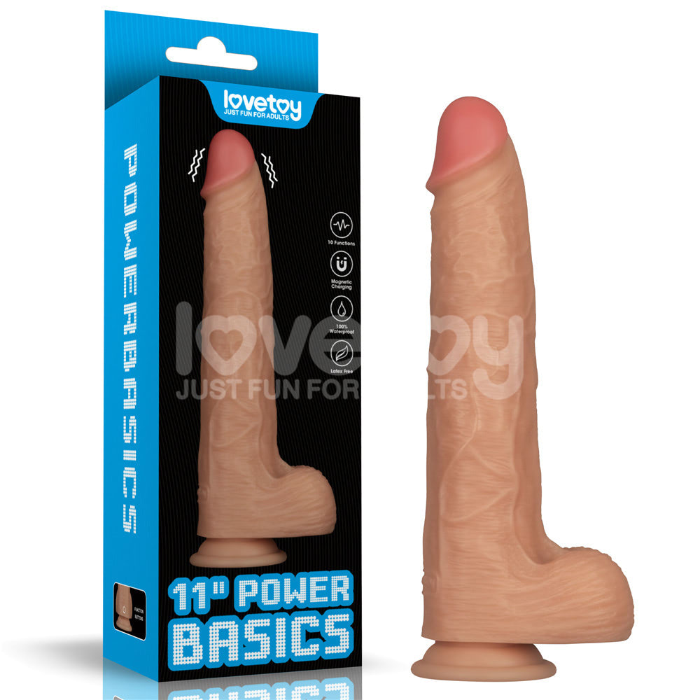 Pênis Realístico macio 28,3x6,8cm Recarregável com 10 Modos de Vibração Vibrating Power Basics Cock - Lovetoy 1 Pênis Realístico macio 28,3x6,8cm Recarregável com 10 Modos de Vibração Vibrating Power Basics Cock - Lovetoy
