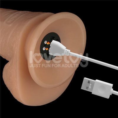 Pênis ultra Realístico 20x4,5 cm Recarregável com 10 Modos de Vibração Vibrating Power Basics Cock - Lovetoy 23 15355886806 pe256 bege 09