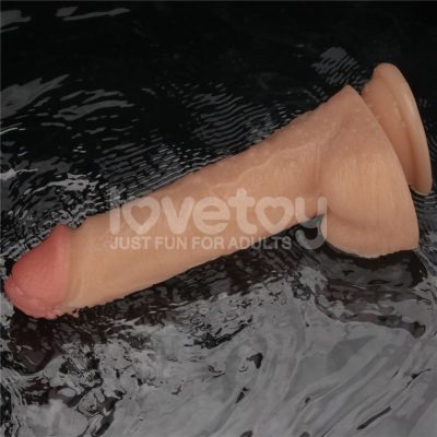 Pênis ultra Realístico 20x4,5 cm Recarregável com 10 Modos de Vibração Vibrating Power Basics Cock - Lovetoy 24 15355886836 pe256 bege 12