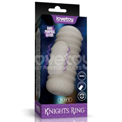Masturbador masculino com vibrador com vibrador de dupla finalidade Knights Ring Vibrating Dual Purpose Sleeve-Wave 49 15355905304 ma216 branco 01