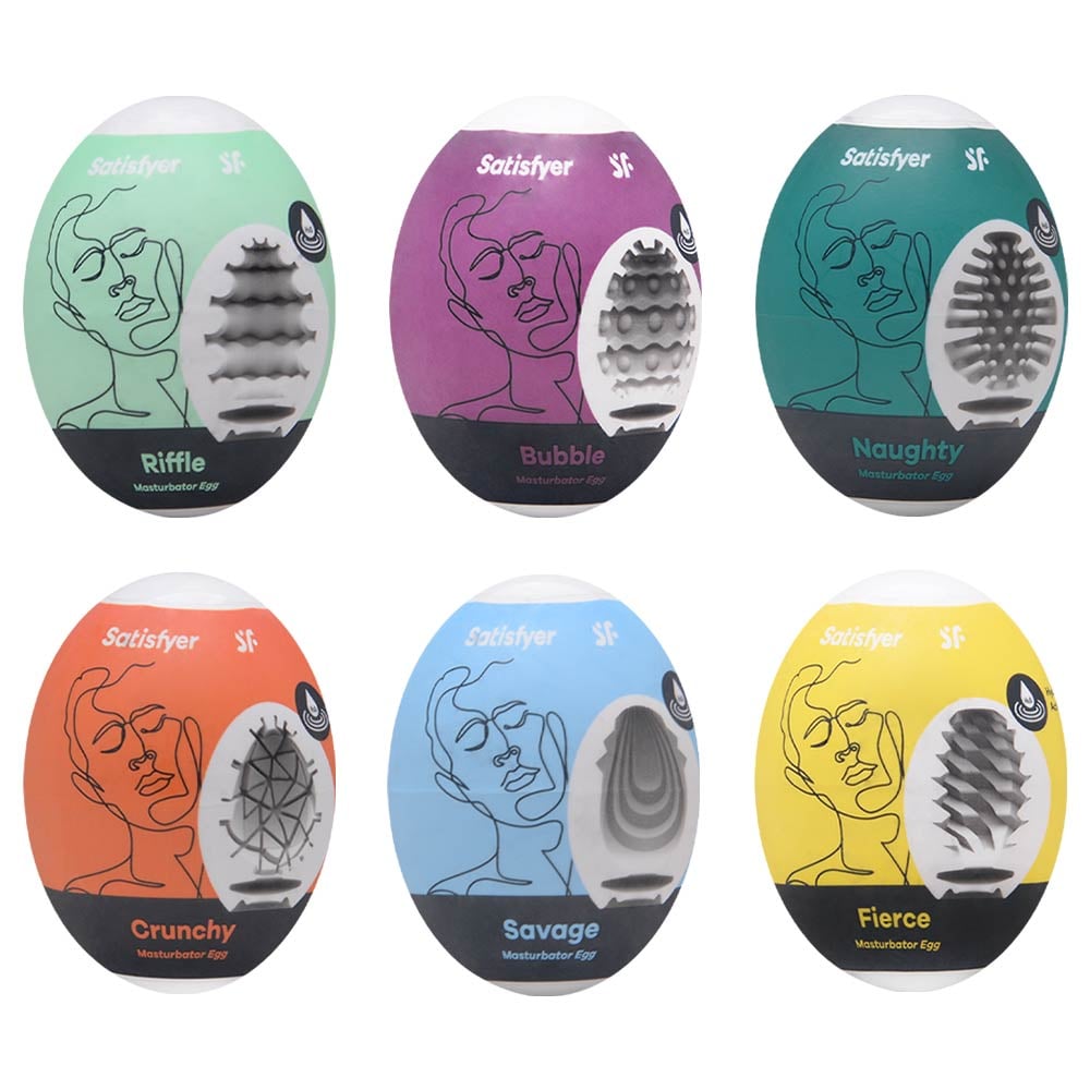 Satisfyer masturbator egg com textura interna 1 Satisfyer masturbator egg com textura interna