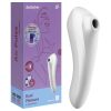 Estimulador 2 em 1 recarregável com 11 intensidades de sucção e vibração - Satisfyer dual pleasure | cor: branco