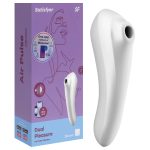 Estimulador 2 em 1 recarregável com 11 intensidades de sucção e vibração - Satisfyer dual pleasure | cor: branco