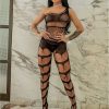 Bodystocking Macacão Sensual Frente Única e Abertura