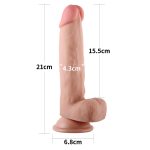 Lovetoy sliding-skin dong 8 - Prótese realística com pele beliscável, glande definida, veias, escroto e ventosa 20x4cm - Imagem 6