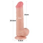 Pênis Realístico com dupla camada Pele deslizante Dong Flesh 20,8x4 cm - Lovetoy - Imagem 2